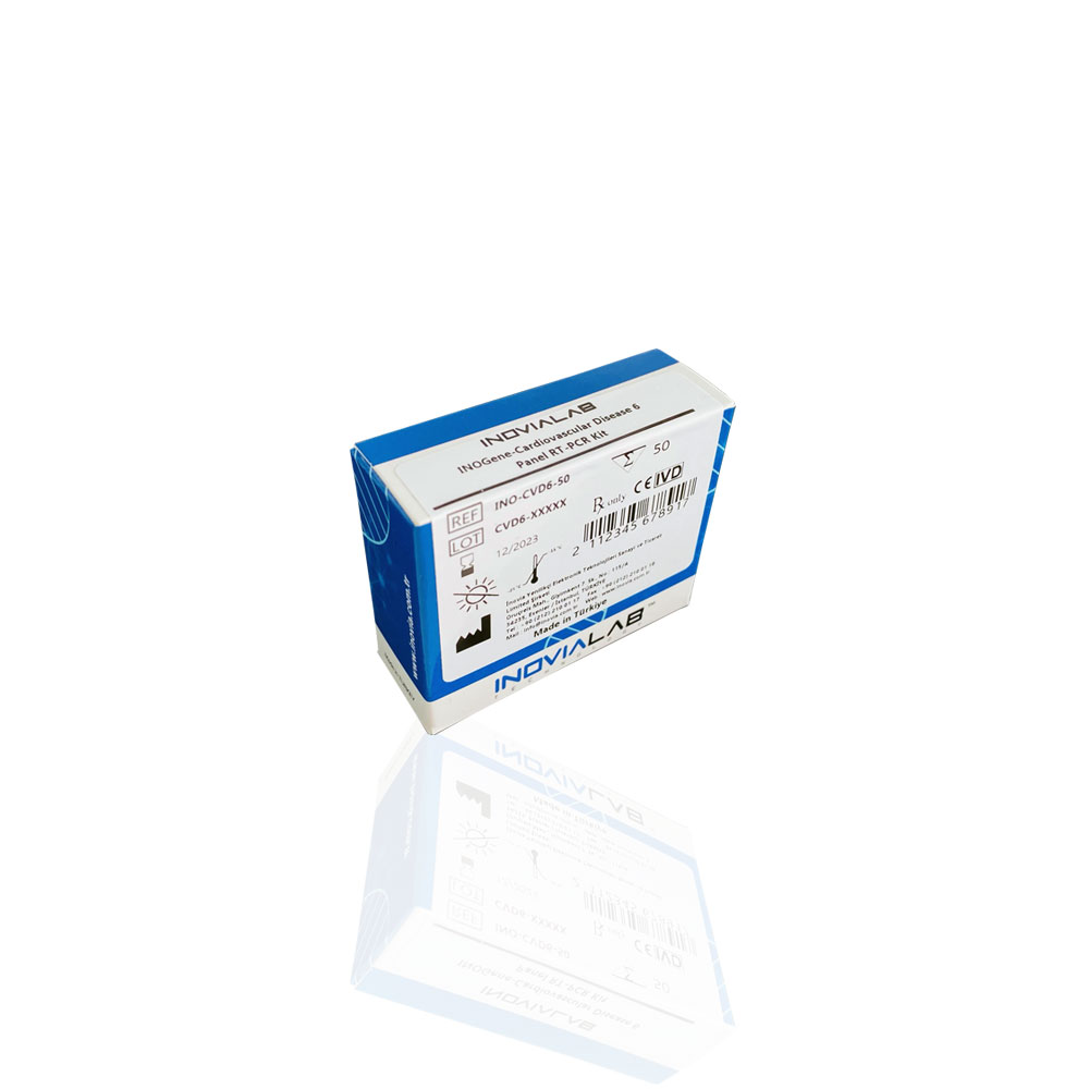 INOGene-Kardiyovasküler Hastalık 6 (FII, FVL, MTHFR 677, 1298, FXIII, PAI) Panel RT-PCR Kiti